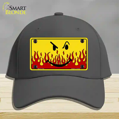 Smiley Flame Novelty License Plate Hat Cotton / Charcoal