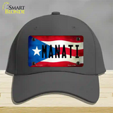 Manati Puerto Rico Flag Novelty License Plate Hat Cotton / Charcoal