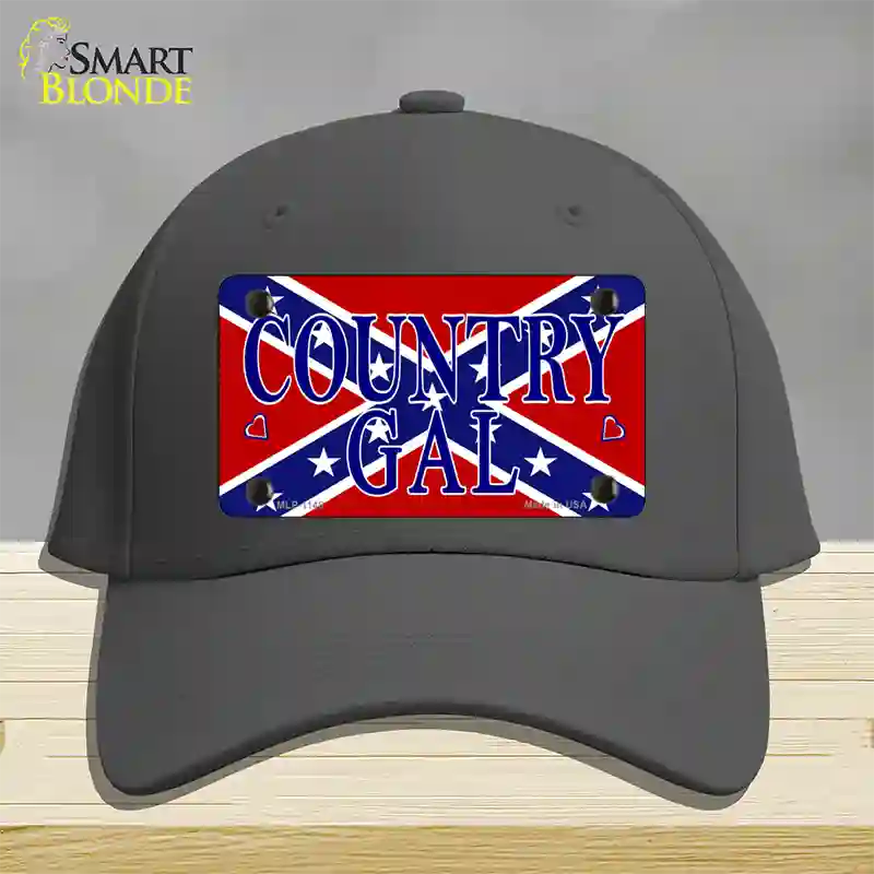 Confederate Country Gal Novelty License Plate Hat Cotton / Charcoal