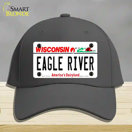 Eagle River Wisconsin Novelty License Plate Hat Cotton / Charcoal