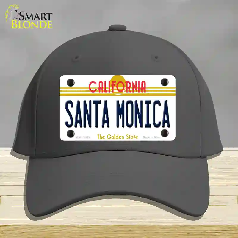 Santa Monica California Novelty License Plate Hat Cotton / Charcoal