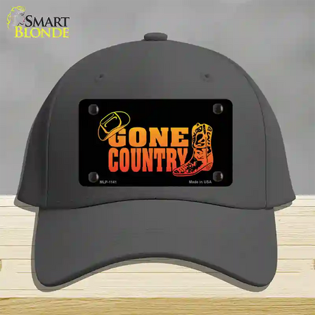 Gone Country Novelty License Plate Hat Cotton / Charcoal