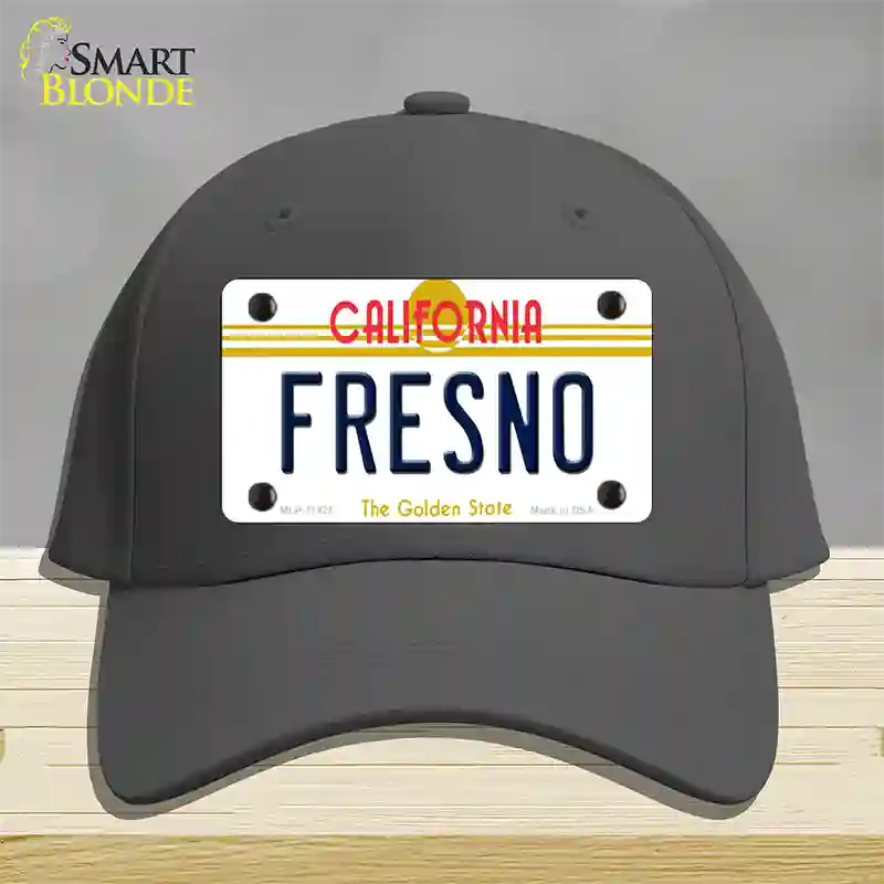 Fresno California Novelty License Plate Hat Cotton / Charcoal