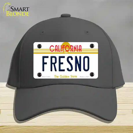 Fresno California Novelty License Plate Hat Cotton / Charcoal