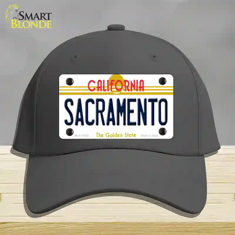 Sacramento California Novelty License Plate Hat Cotton / Charcoal