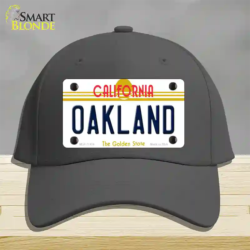 Oakland California Novelty License Plate Hat Cotton / Charcoal