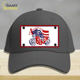 American Patriotic Biker Novelty License Plate Hat Cotton / Charcoal