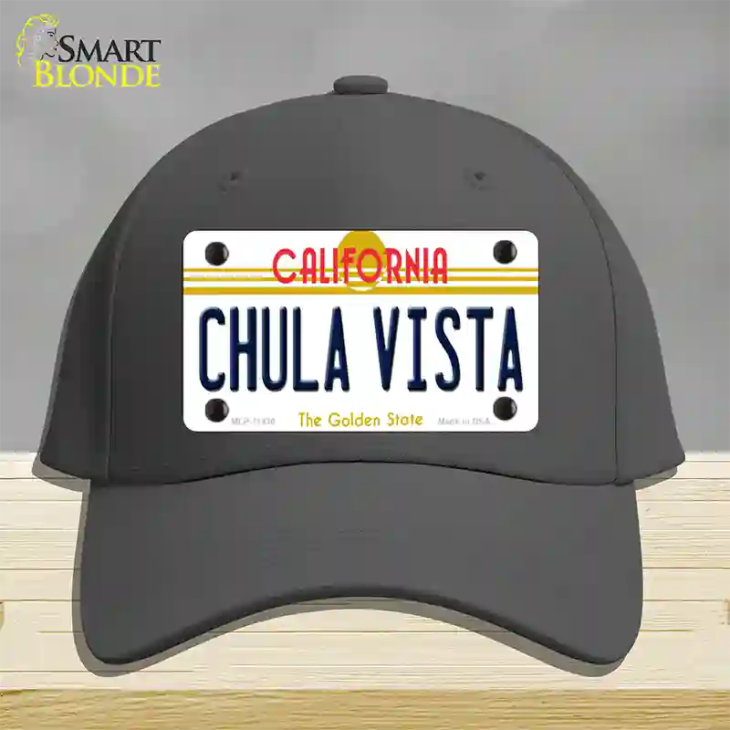 Chula Vista California Novelty License Plate Hat Cotton / Charcoal