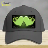 Hearts Over Roses In Lime Green Novelty License Plate Hat Cotton / Charcoal