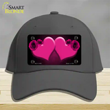 Hearts Over Roses In Pink Novelty License Plate Hat Cotton / Charcoal