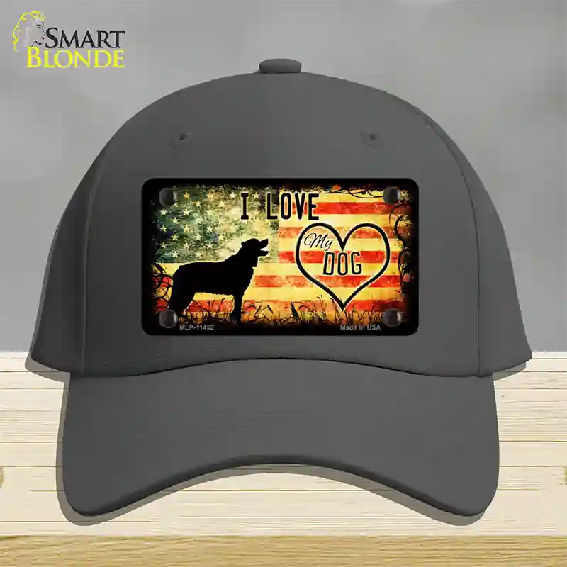 I Love My Dog Novelty License Plate Hat Cotton / Charcoal