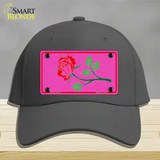 Illustrated Rose On Pink Chaise Lounge Novelty License Plate Hat Cotton / Charcoal