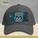 Route 66 Blue Brick Wall Novelty License Plate Hat Cotton / Charcoal