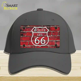 Route 66 Red Brick Wall Novelty License Plate Hat Cotton / Charcoal