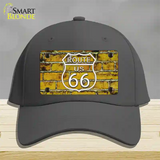 Route 66 Yellow Brick Wall Novelty License Plate Hat Cotton / Charcoal