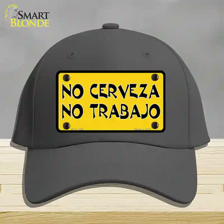 No Cerveza No Trabajo Novelty License Plate Hat Cotton / Charcoal