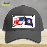 Kentucky Crossed US Flag Novelty License Plate Hat Cotton / Charcoal