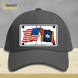 Mississippi Crossed US Flag Novelty License Plate Hat Cotton / Charcoal