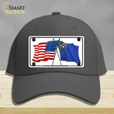 Nevada Crossed US Flag Novelty License Plate Hat Cotton / Charcoal