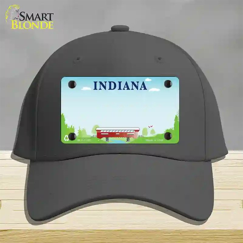 Indiana Recycle State Blank Novelty License Plate Hat Cotton / Charcoal