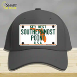 Key West Southernmost Point Novelty License Plate Hat Cotton / Charcoal