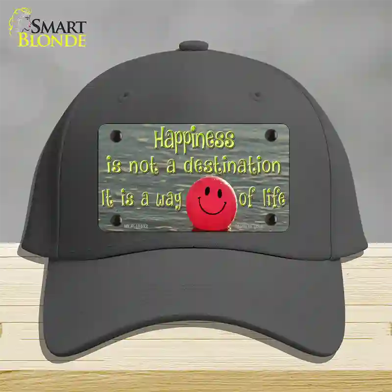 Happiness Way Of Life Ball Novelty License Plate Hat Cotton / Charcoal