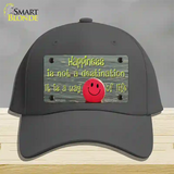 Happiness Way Of Life Ball Novelty License Plate Hat Cotton / Charcoal