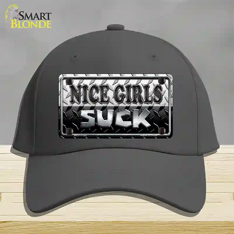 Nice Girls Suck Novelty License Plate Hat Cotton / Charcoal