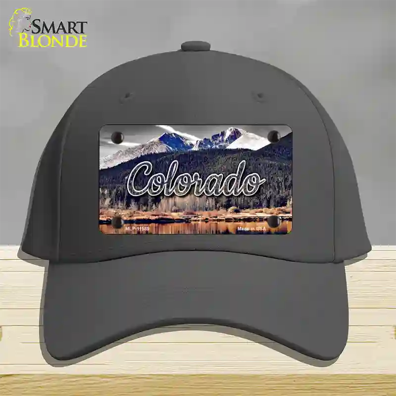 Colorado Forest and Mountains State Novelty License Plate Hat Cotton / Charcoal