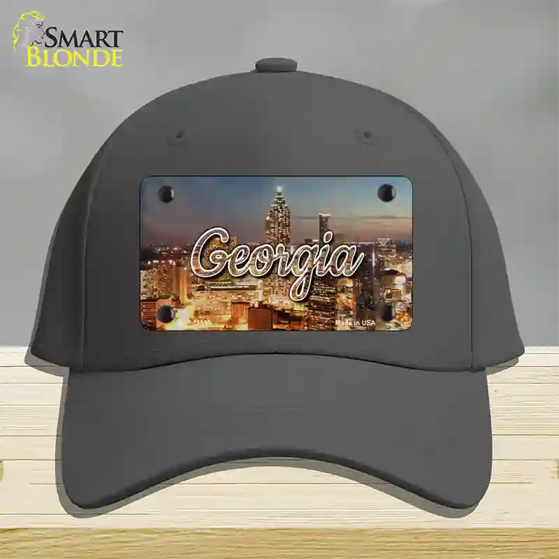 Georgia City Lights State Novelty License Plate Hat Cotton / Charcoal