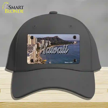 Hawaii Beach State Novelty License Plate Hat Cotton / Charcoal