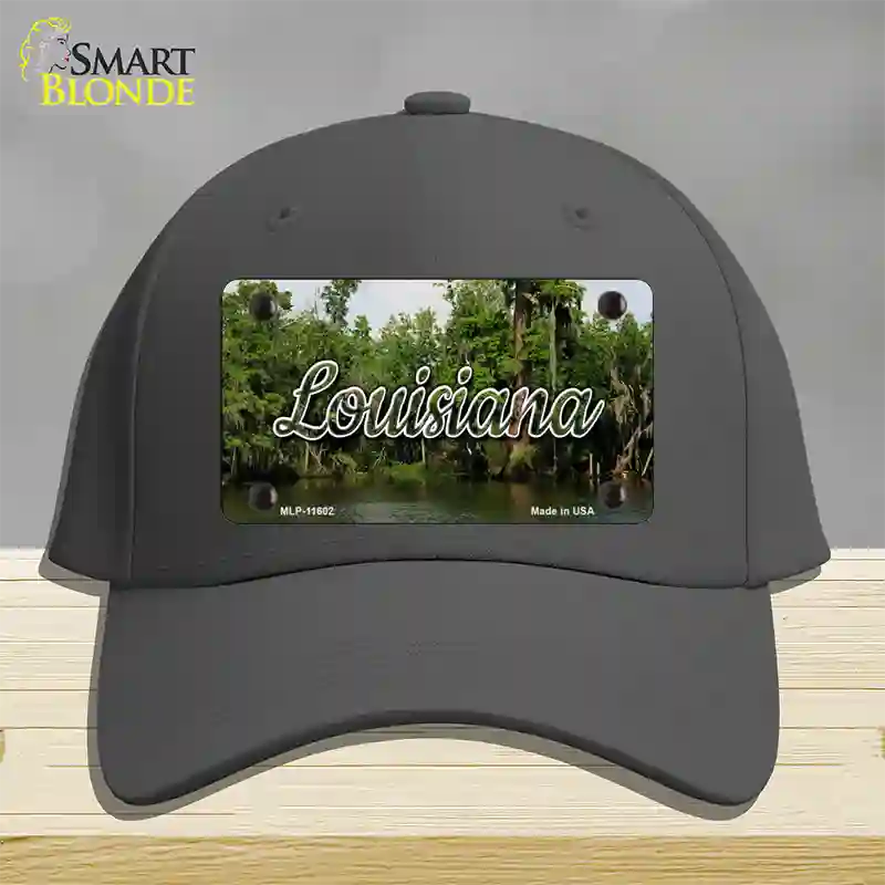 Louisiana Swamp State Novelty License Plate Hat Cotton / Charcoal