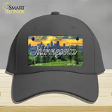 Minnesota City Skyline Sunset State Novelty License Plate Hat Cotton / Charcoal