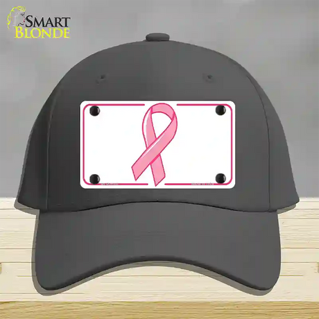 Breast Cancer Ribbon Novelty License Plate Hat Cotton / Charcoal