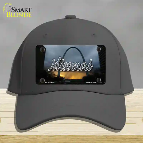 Missouri Gateway Arch State Novelty License Plate Hat Cotton / Charcoal