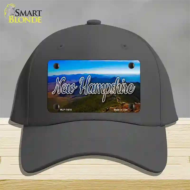 New Hampshire Mountain Range State Novelty License Plate Hat Cotton / Charcoal