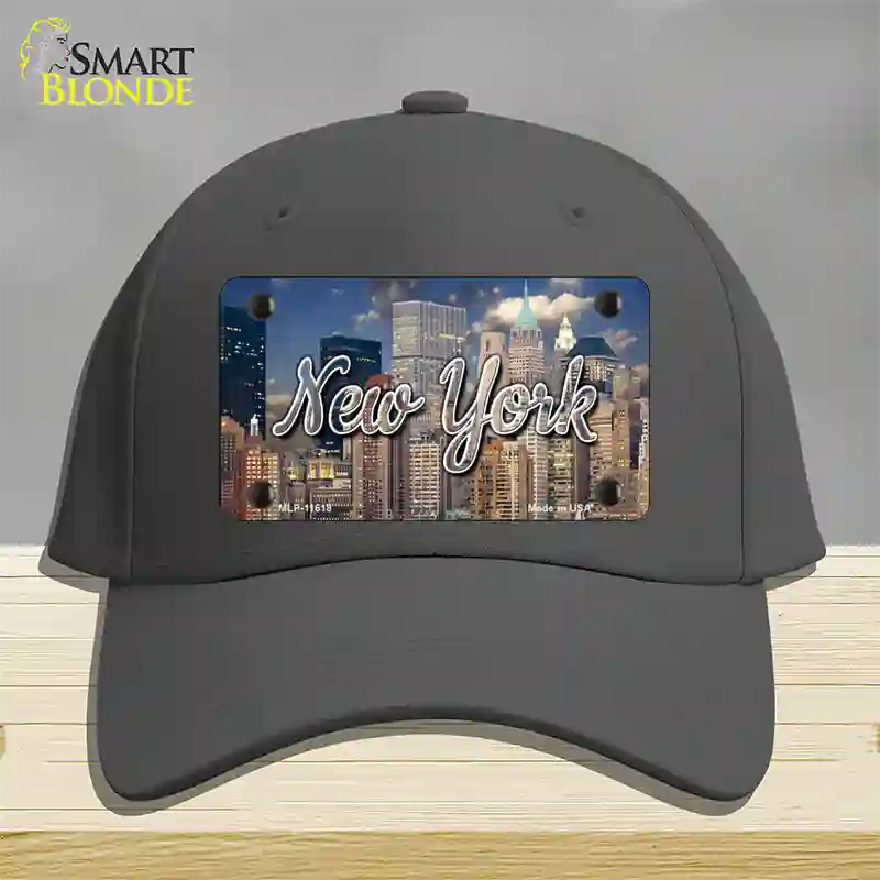 New York City Skyline State Novelty License Plate Hat Cotton / Charcoal