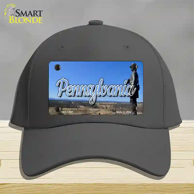 Pennsylvania Gettysburg Statue State Novelty License Plate Hat Cotton / Charcoal