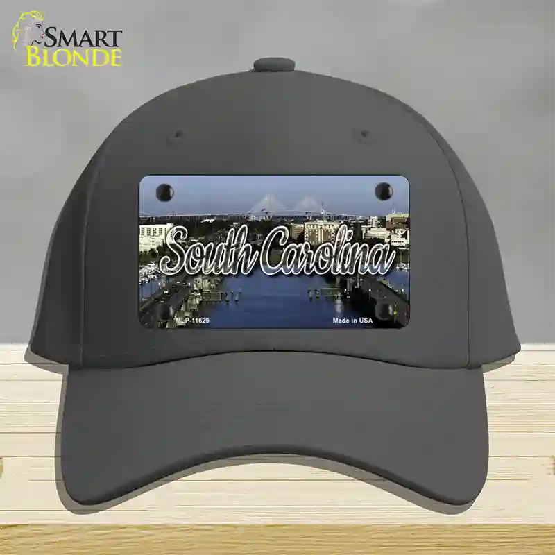 South Carolina City Bridge State Novelty License Plate Hat Cotton / Charcoal