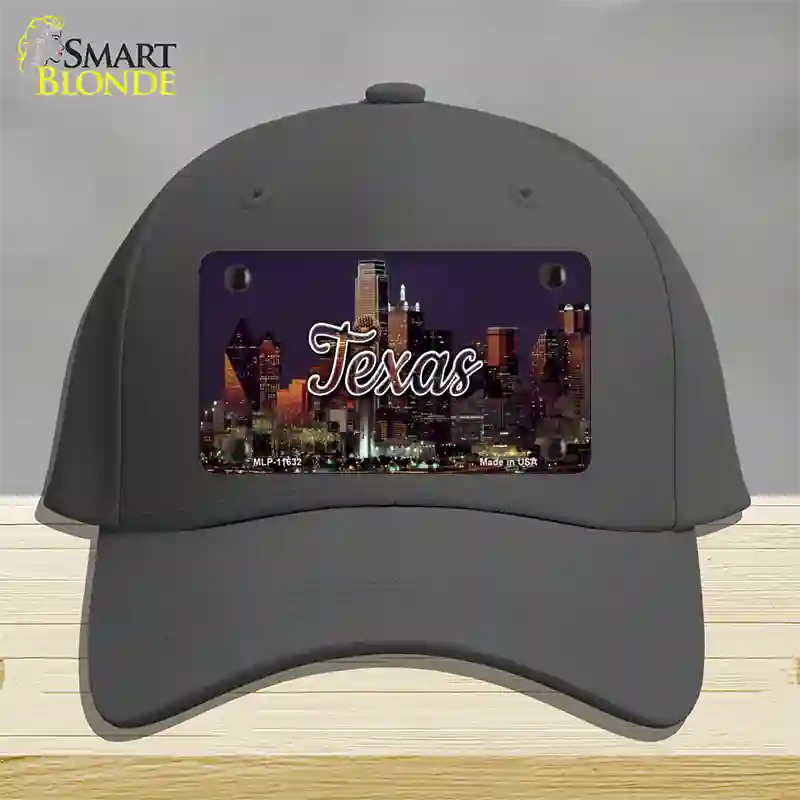 Texas City Lights Novelty License Plate Hat Cotton / Charcoal