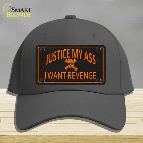 Justice My Ass Novelty License Plate Hat Cotton / Charcoal