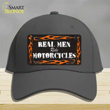 Real Men Ride Motorcycles Novelty License Plate Hat Cotton / Charcoal