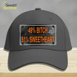 49 Percent Bitch 51 Percent Sweet Novelty License Plate Hat Cotton / Charcoal