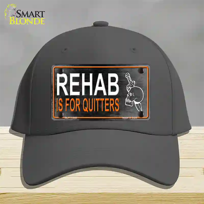 Rehab Is For Quitters Novelty License Plate Hat Cotton / Charcoal