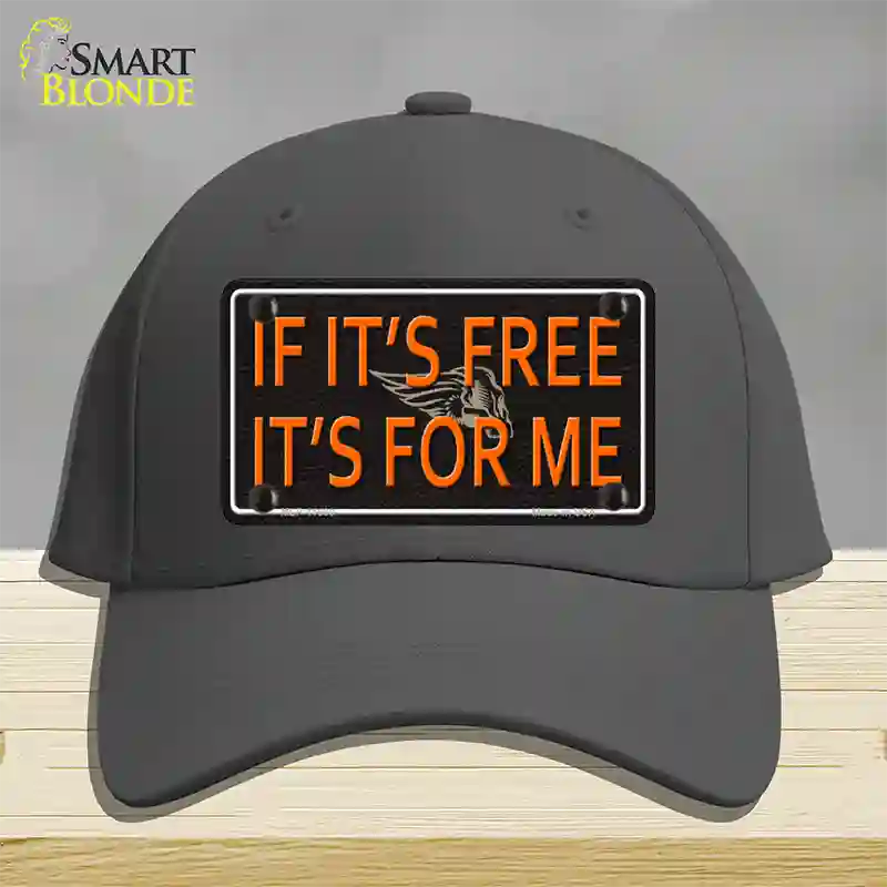 If It Is Free It Is For Me Novelty License Plate Hat Cotton / Charcoal