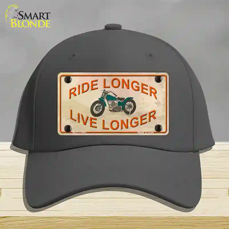 Ride Longer Live Longer Novelty License Plate Hat Cotton / Charcoal