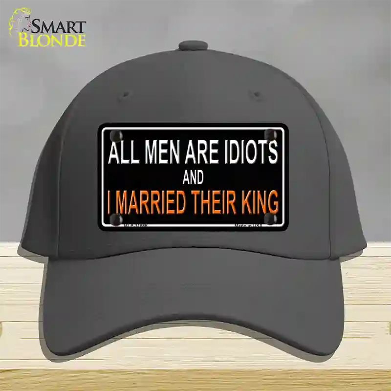 All Men Are Idiots Novelty License Plate Hat Cotton / Charcoal