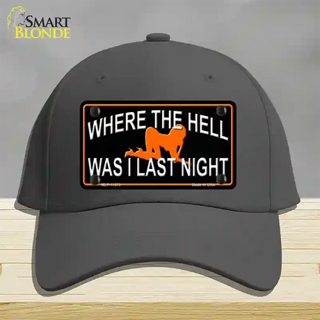 Where The Hell Novelty License Plate Hat Cotton / Charcoal