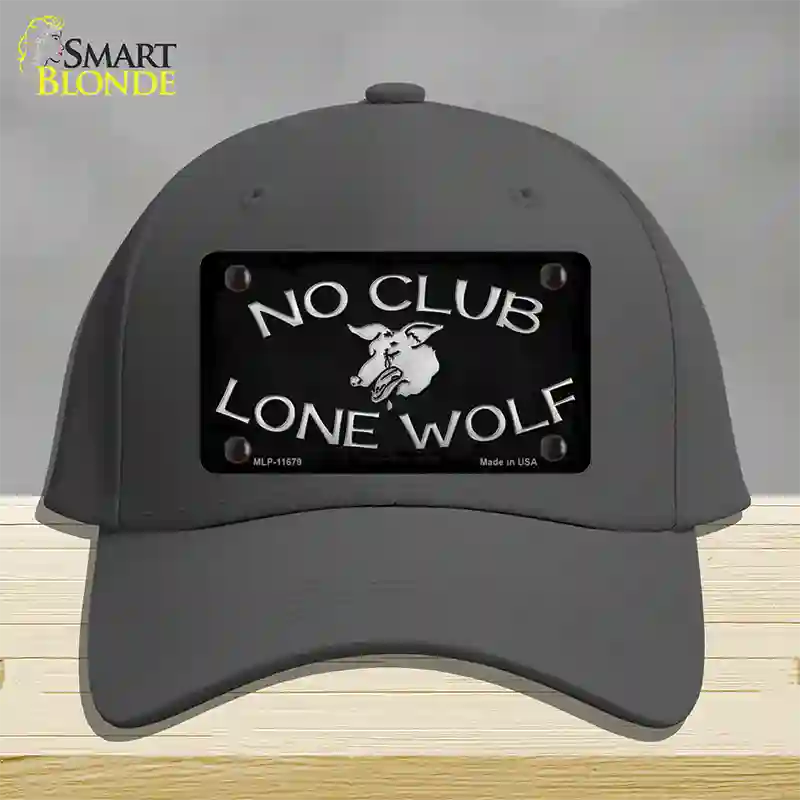 No Club Lone Wolf Novelty License Plate Hat Cotton / Charcoal