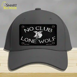 No Club Lone Wolf Novelty License Plate Hat Cotton / Charcoal